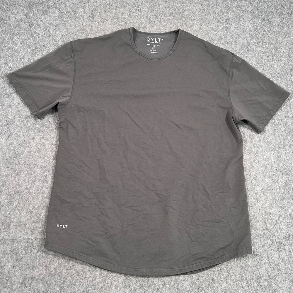 Bylt Charcoal Gray Lux Short‎ Sleeve Drop Cut Athletic T-Shirt Men's Size XXL